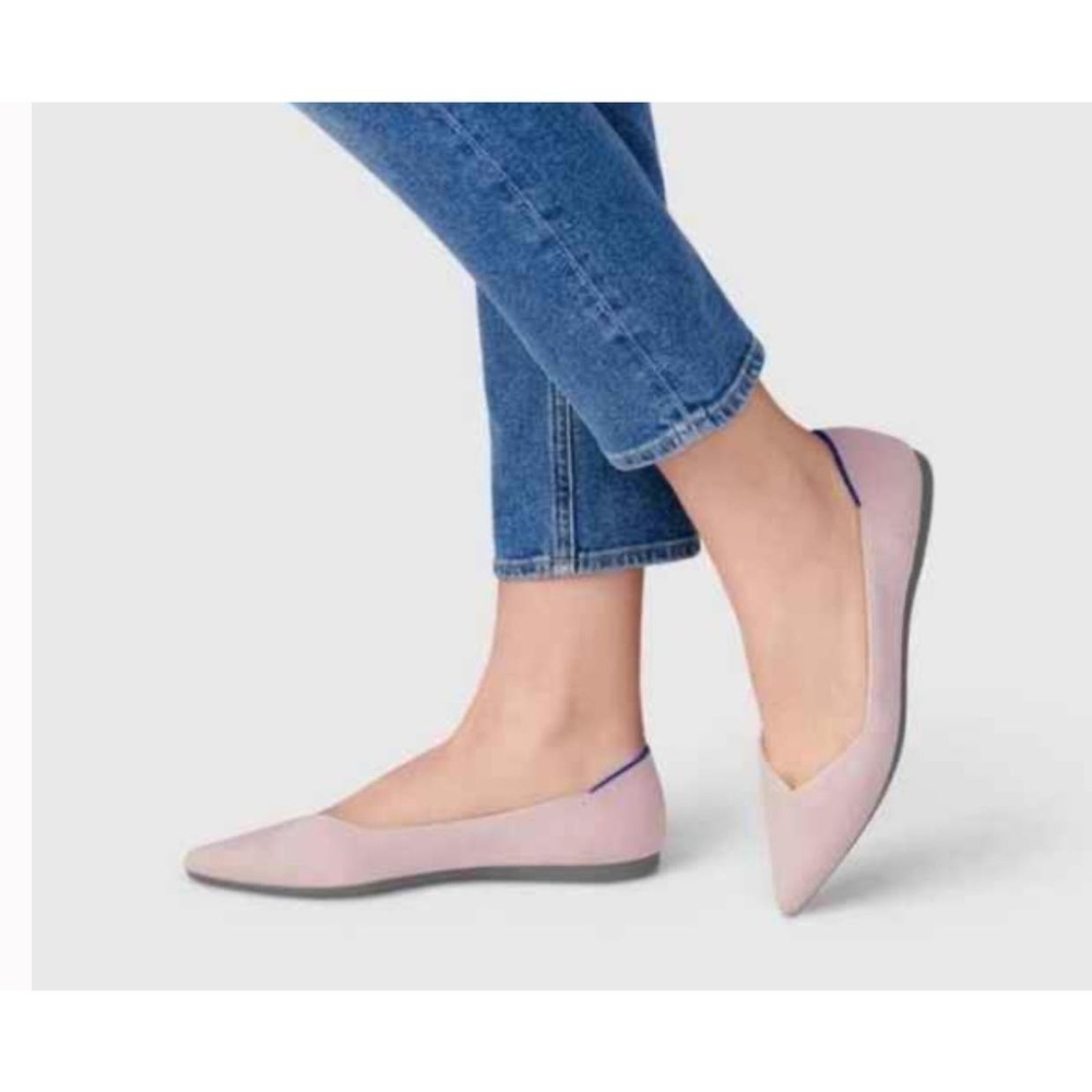 Rothy's The Pointed Toe Ballet Flat Slip-On Blush Pink Size W10.5 NWOB